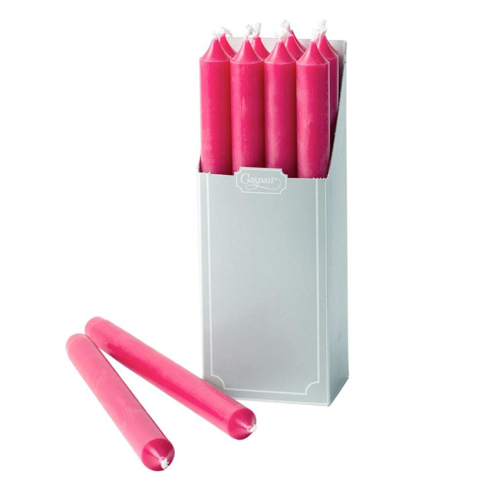 Straight Taper 10" Candles in Fushia, Set of 12