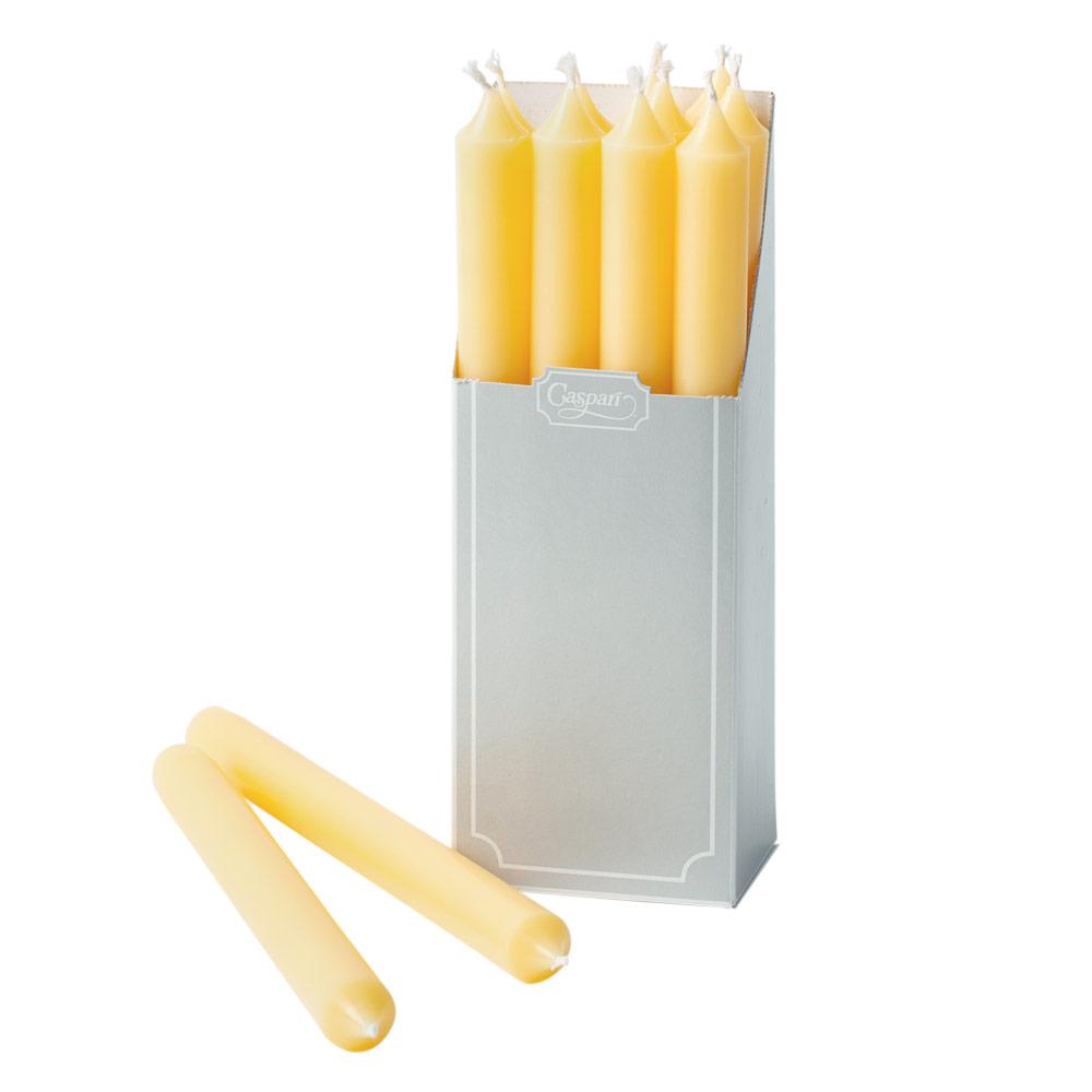 Straight Taper 10" Candles in Yellow, Set of 12