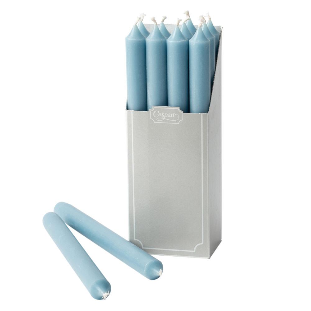Straight Taper 10" Candles in Stone Blue, Set of 12