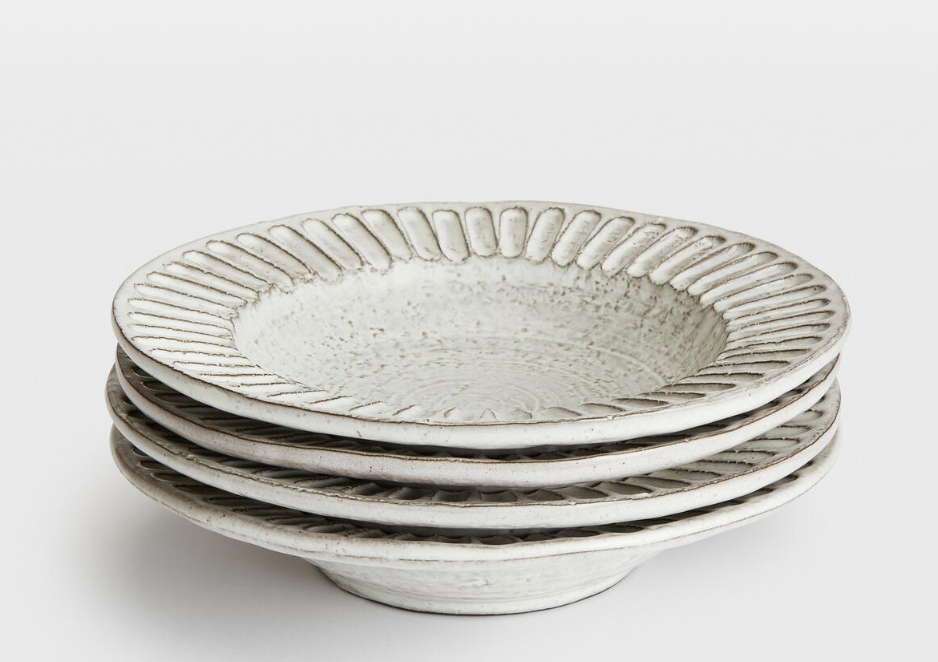 Chancery Pasta Bowl, White, Set of Four