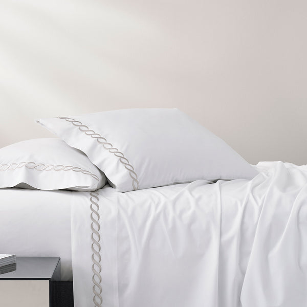 Catena Embroidered Percale Sheet Set