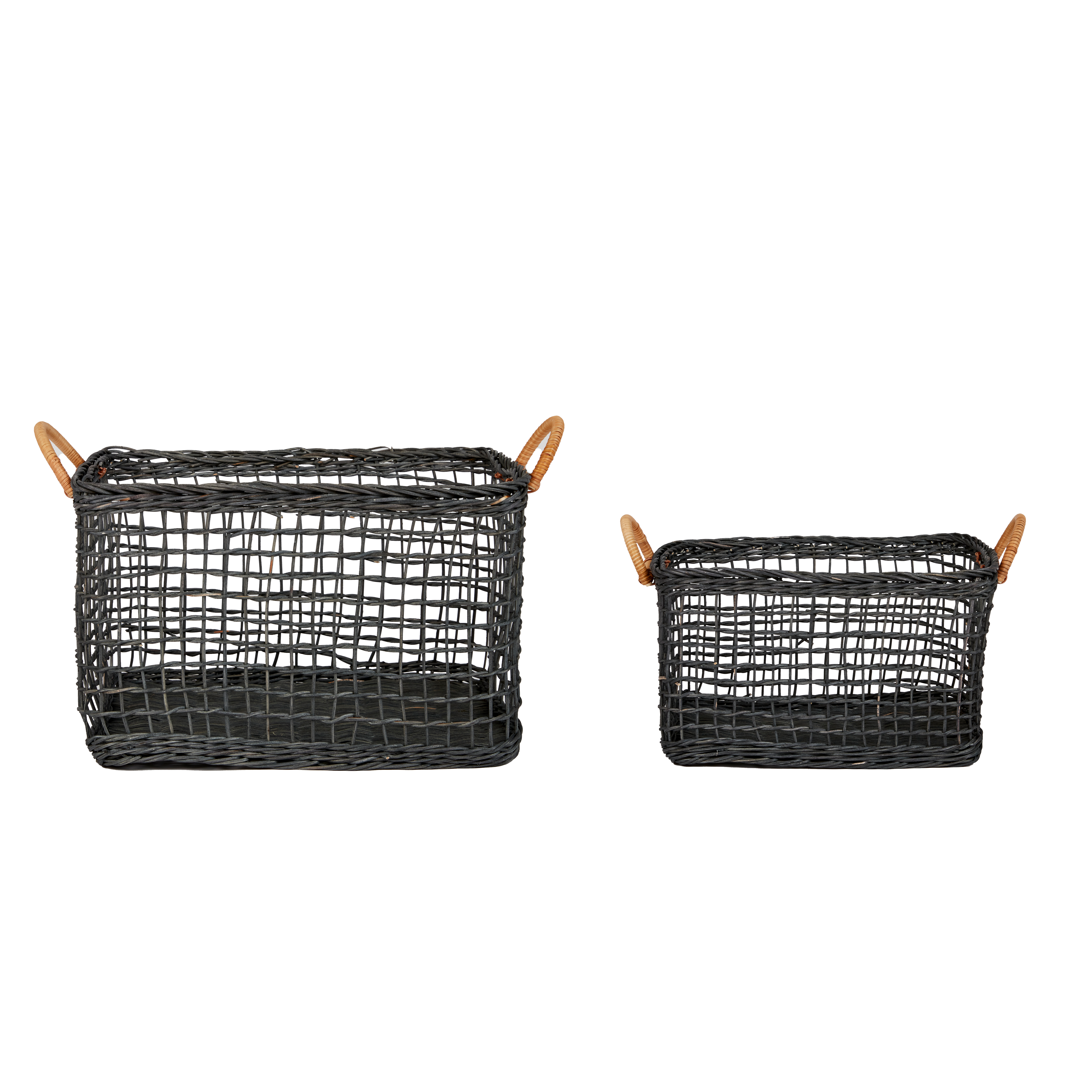 Rattan Cabouche Basket Set in Ink