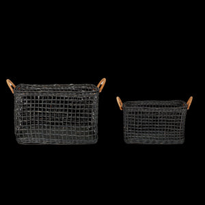 Rattan Cabouche Basket Set in Ink