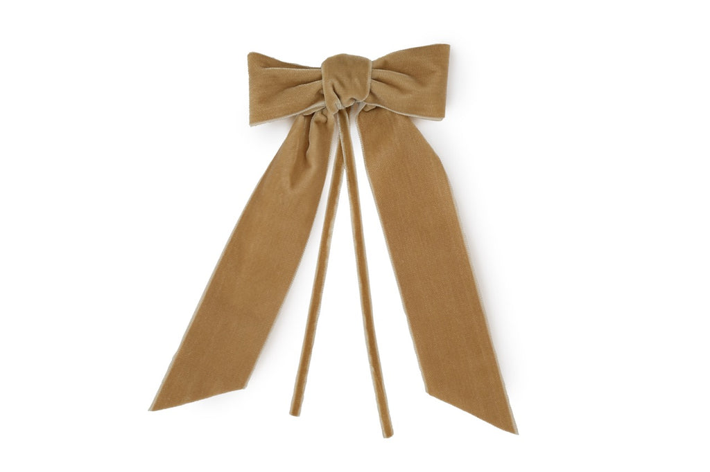 Camel Velvet Napkin Bows, Set of 4