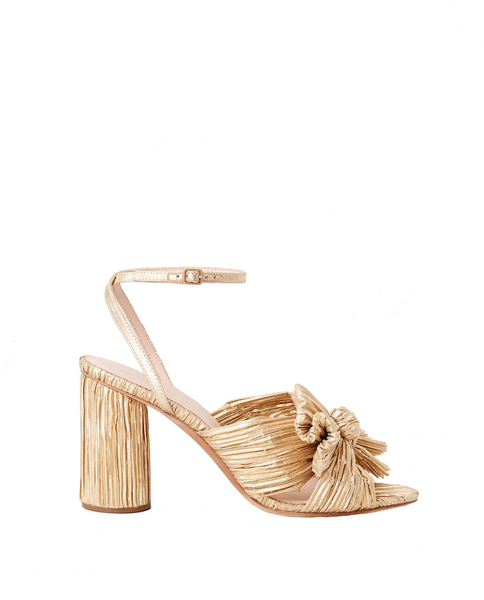 Camellia Bow Heel in Gold | Over The Moon
