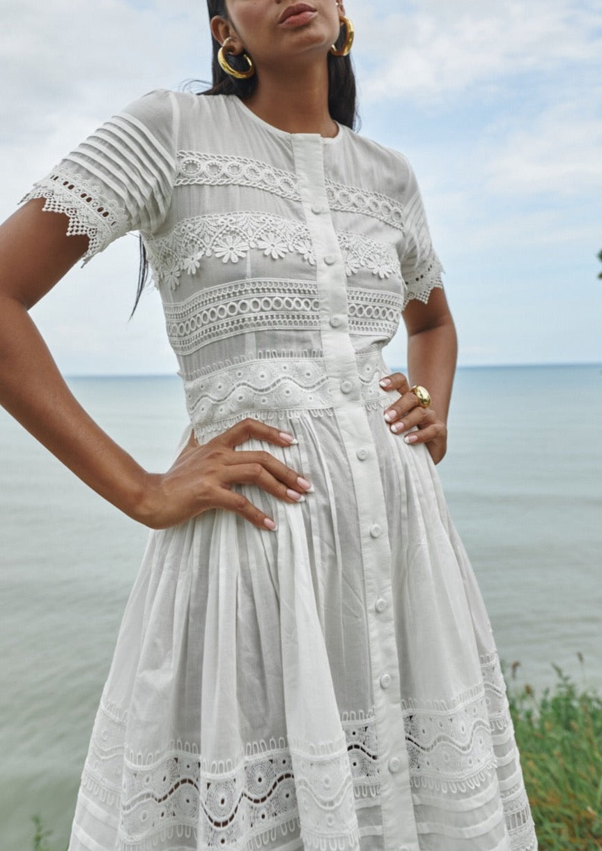 Waimari Women's Camila Midi Dress - White - Size XS Waimari Women's Camila Midi Dress - White - Size XS