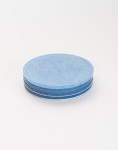 Campbell Blue Chambray Coaster Set