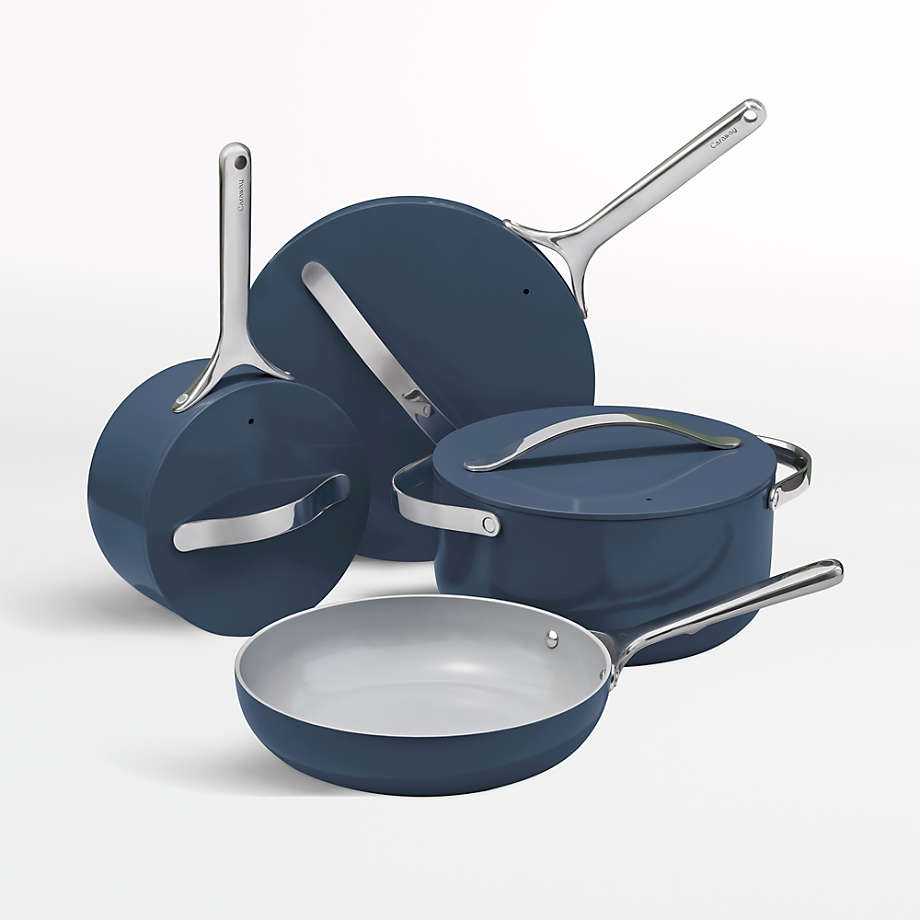 7-Piece Navy Blue Non-Stick Ceramic Cookware Set