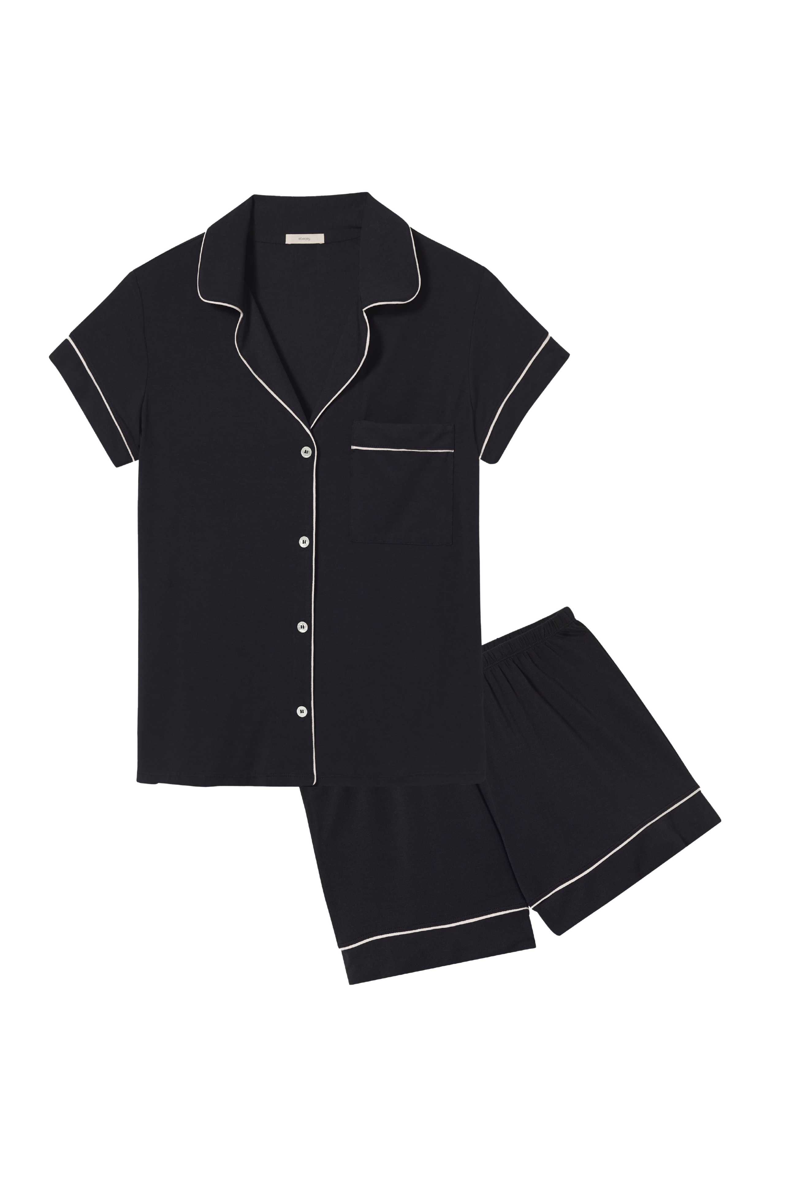 Gisele Shortie PJ Set in Black/Sorbet