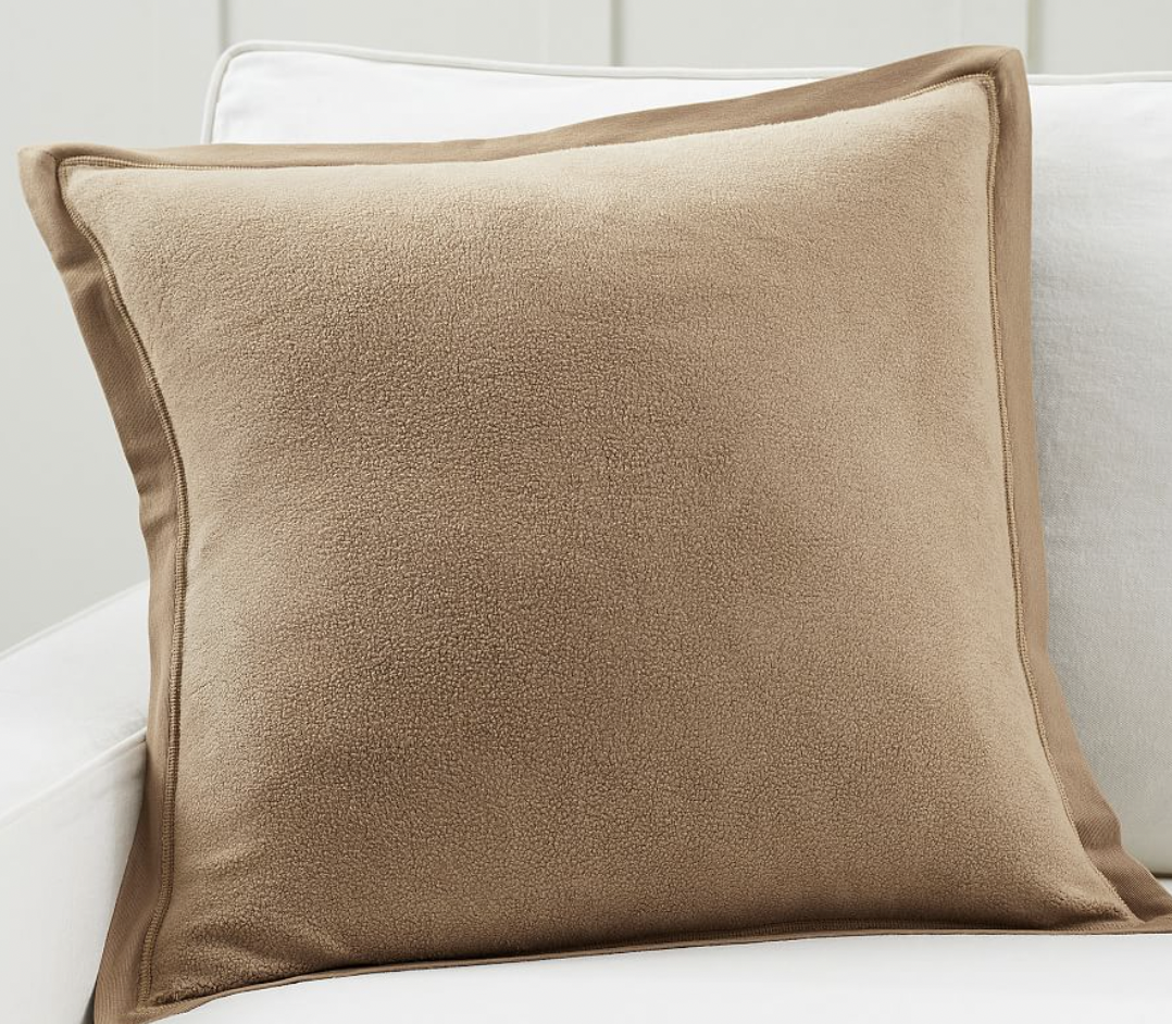 Cozy Fleece Pillow, camel pillows with down alternative insert