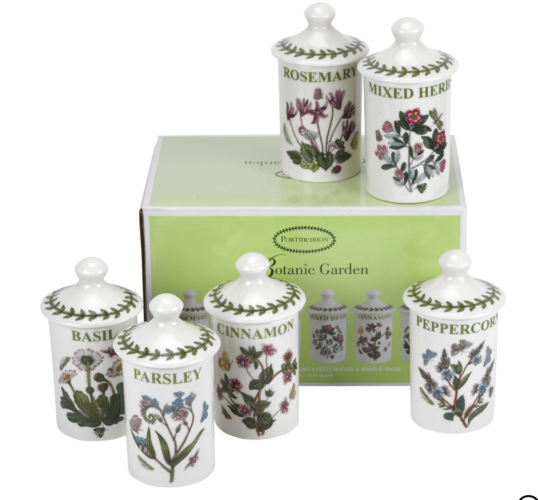 Botanic Garden Set of 6 Spice Jars (Assorted Motifs)