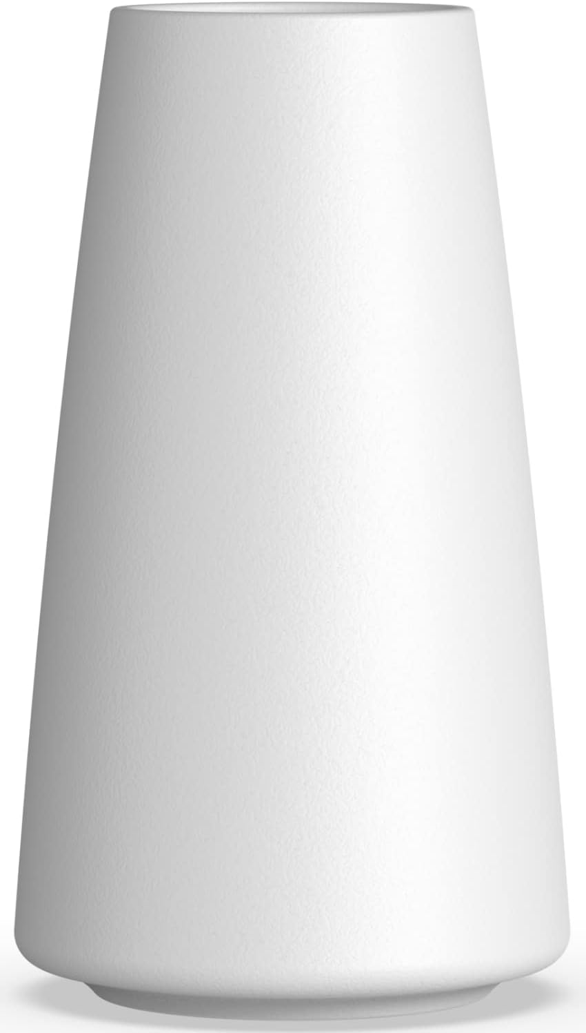 DECORPIA Premium Quality Luxury White Ceramic Vase | Pampas Grass Vase | Flower Vase for Home Decor | Vases for Flowers for Farmhouse, Modern Desk Aesthetic Room Decor, White Vase for Bohemian Decor