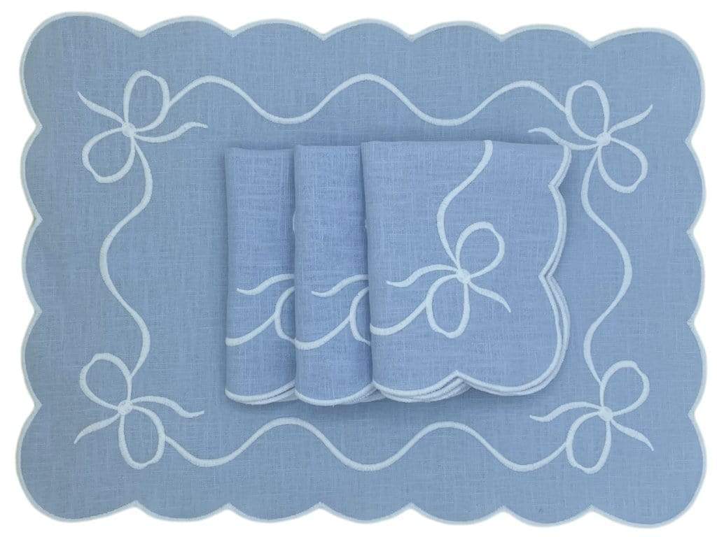 Bow Placemats, Set of 4 (BLUE)