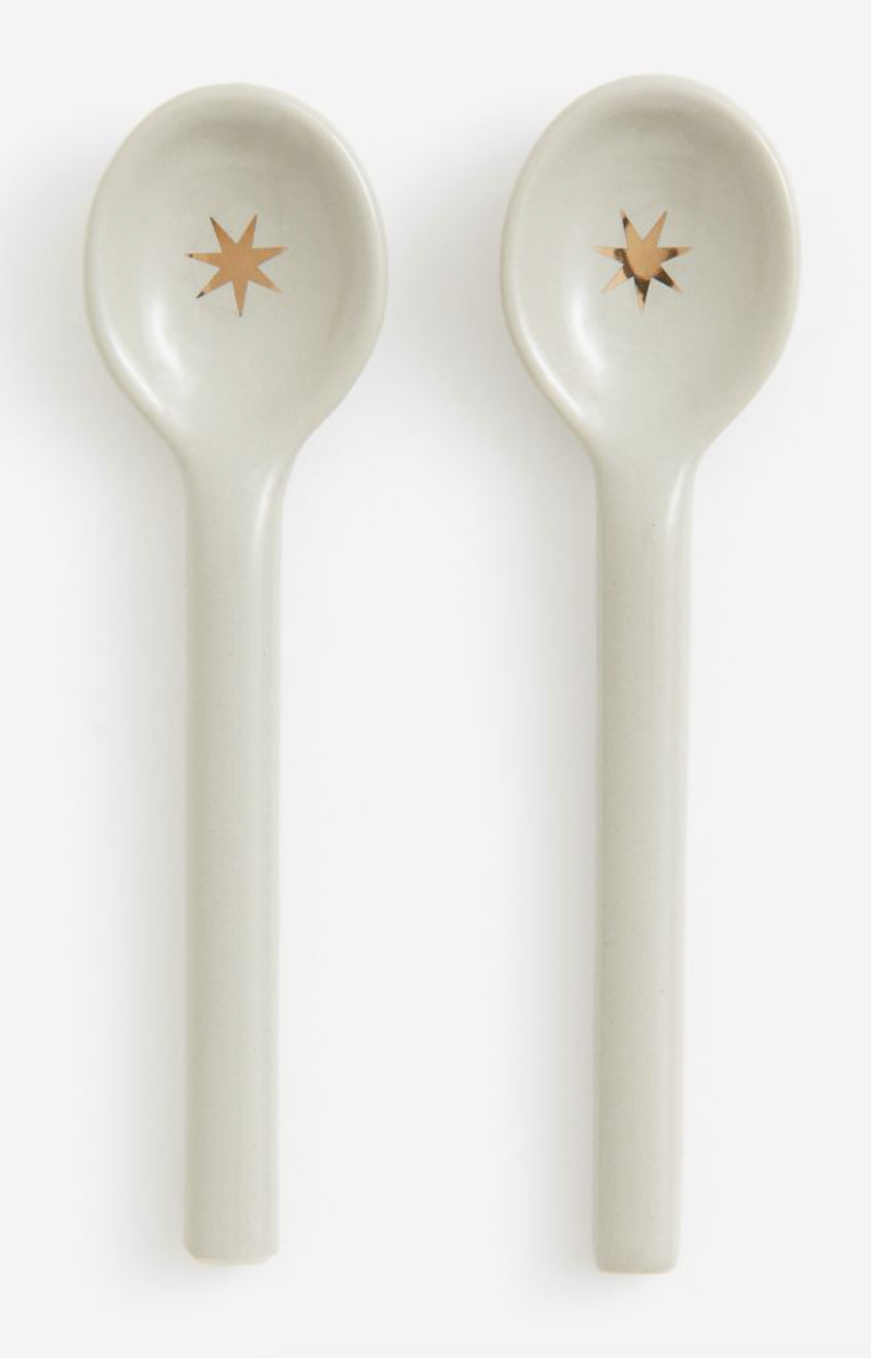 2-pack stoneware Teaspoons - Stars