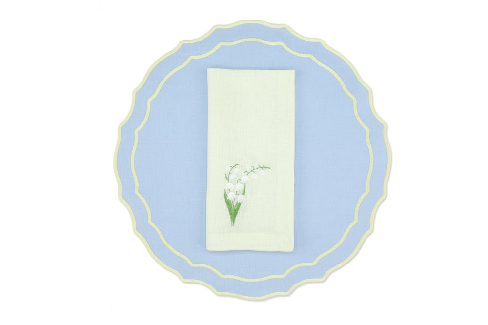 Yellow Lily Linen Napkin and Vidro Placemat, Set of 4