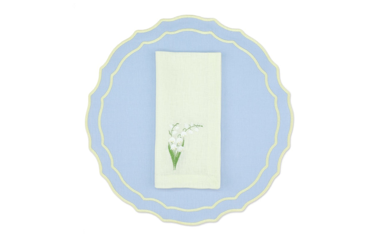 Yellow Lily Linen Napkin and Vidro Placemat, Set of 4