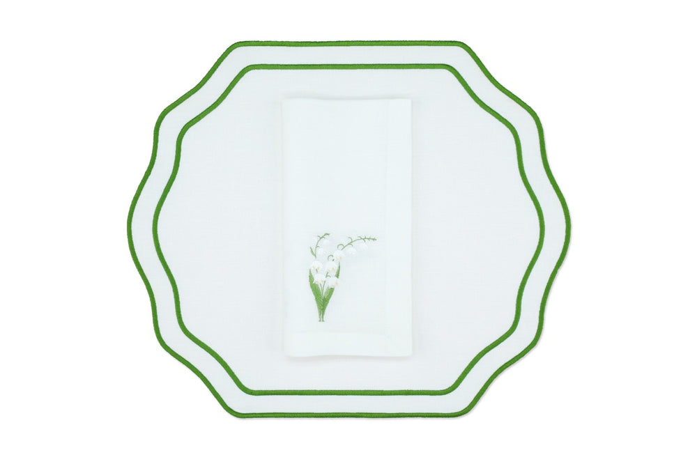 White Lily Linen Napkin and Stucco Placemat, Set of 4