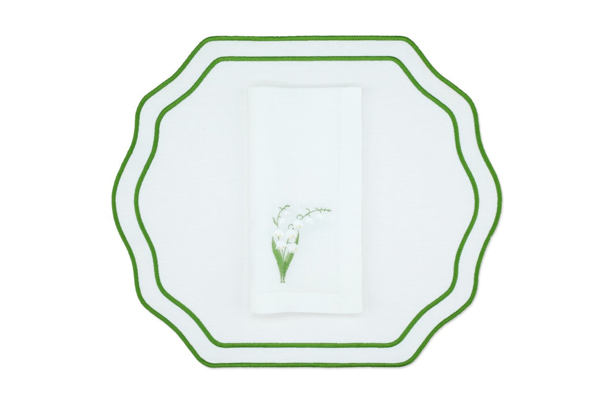 White Lily Linen Napkin and Stucco Placemat, Set of 4