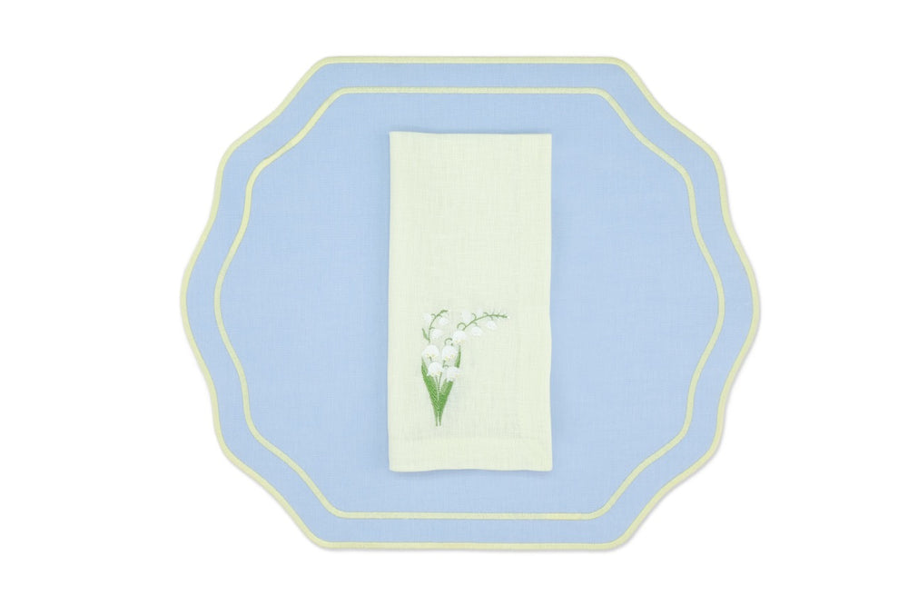 Yellow Lily Linen Napkin and Stucco Linen Placemat, Set of 4