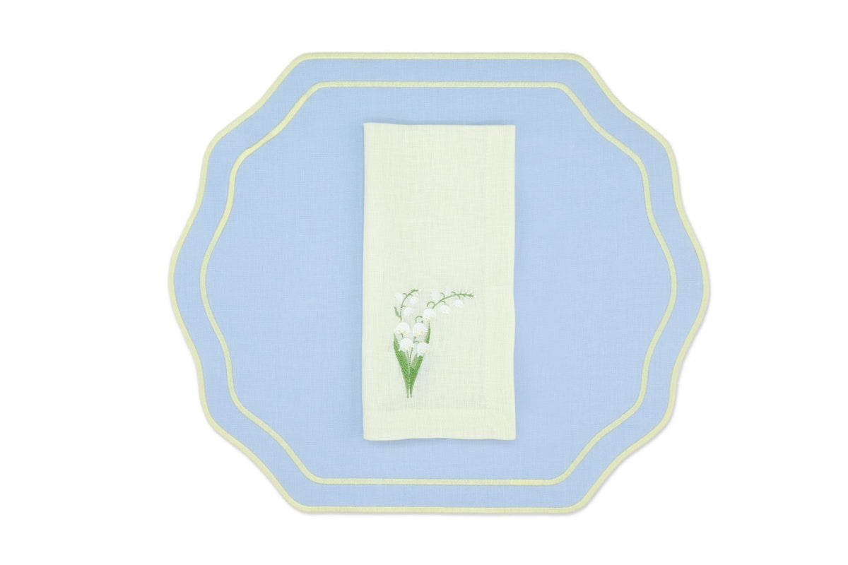 Yellow Lily Linen Napkin and Stucco Linen Placemat, Set of 4