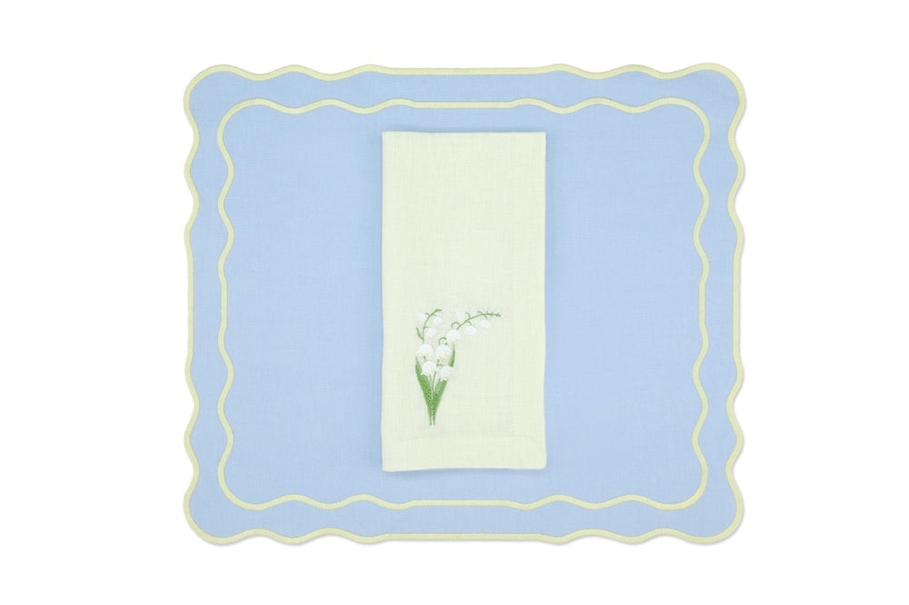 Yellow Lily Linen Napkin and Tableau Linen Placemat, Set of 4