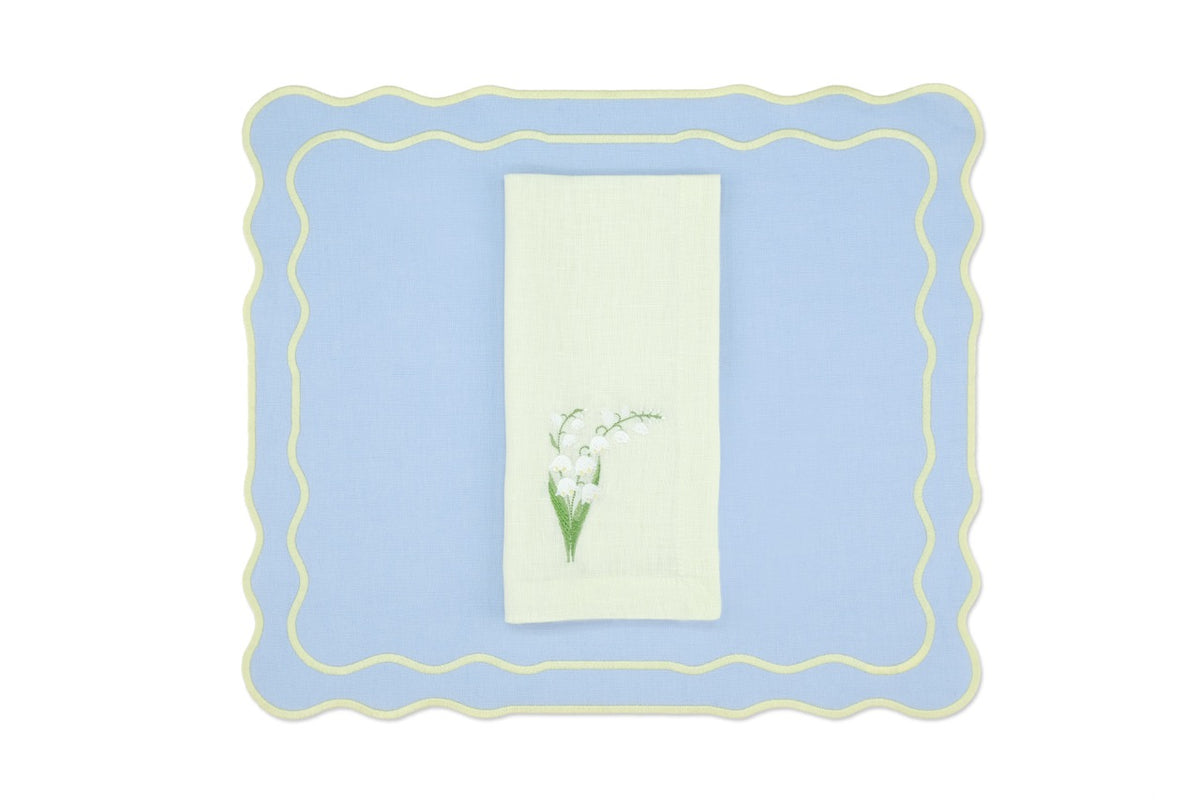 Yellow Lily Linen Napkin and Tableau Linen Placemat, Set of 4