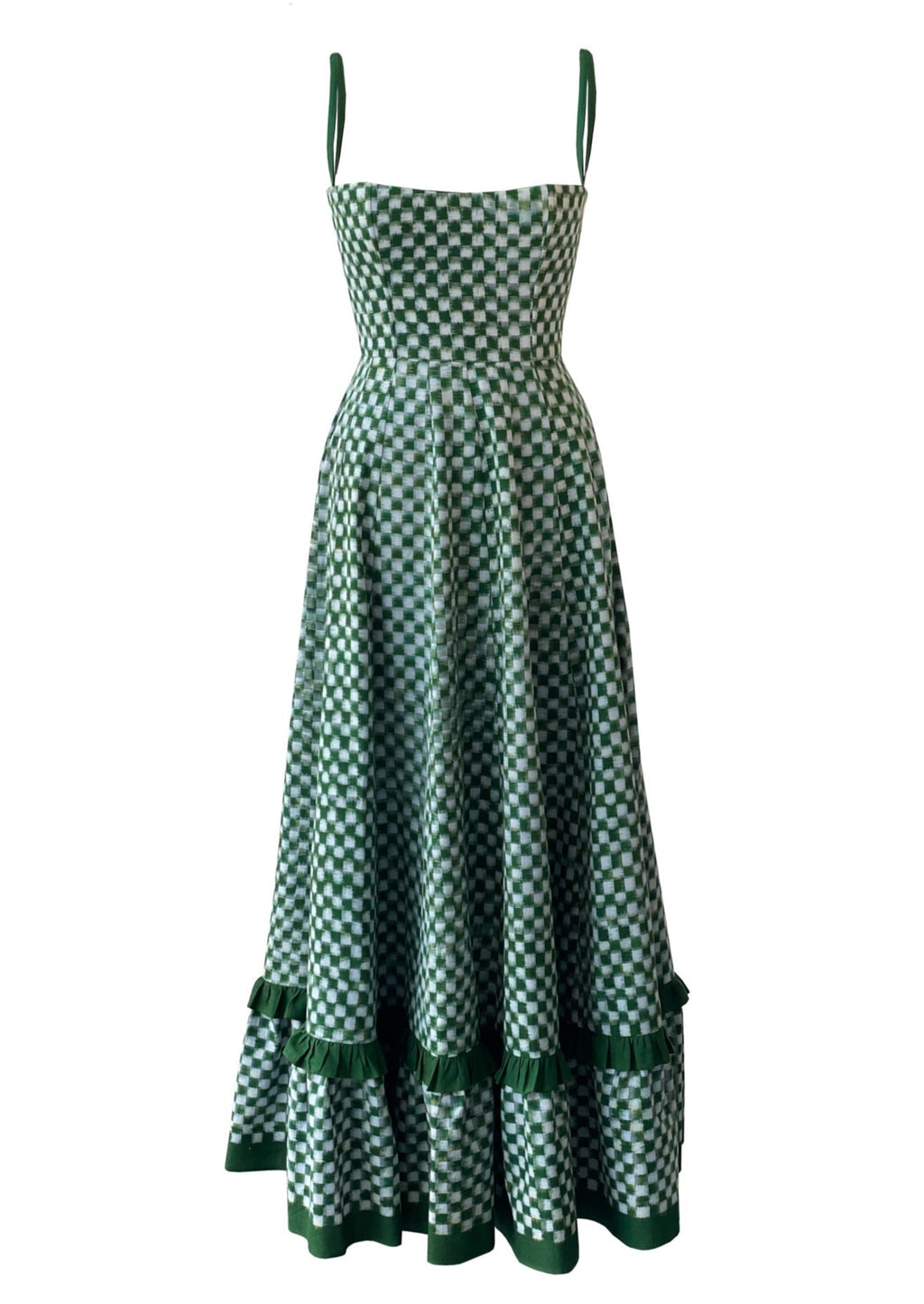 Checkmate Dress in Green S Checkmate Dress in Green S