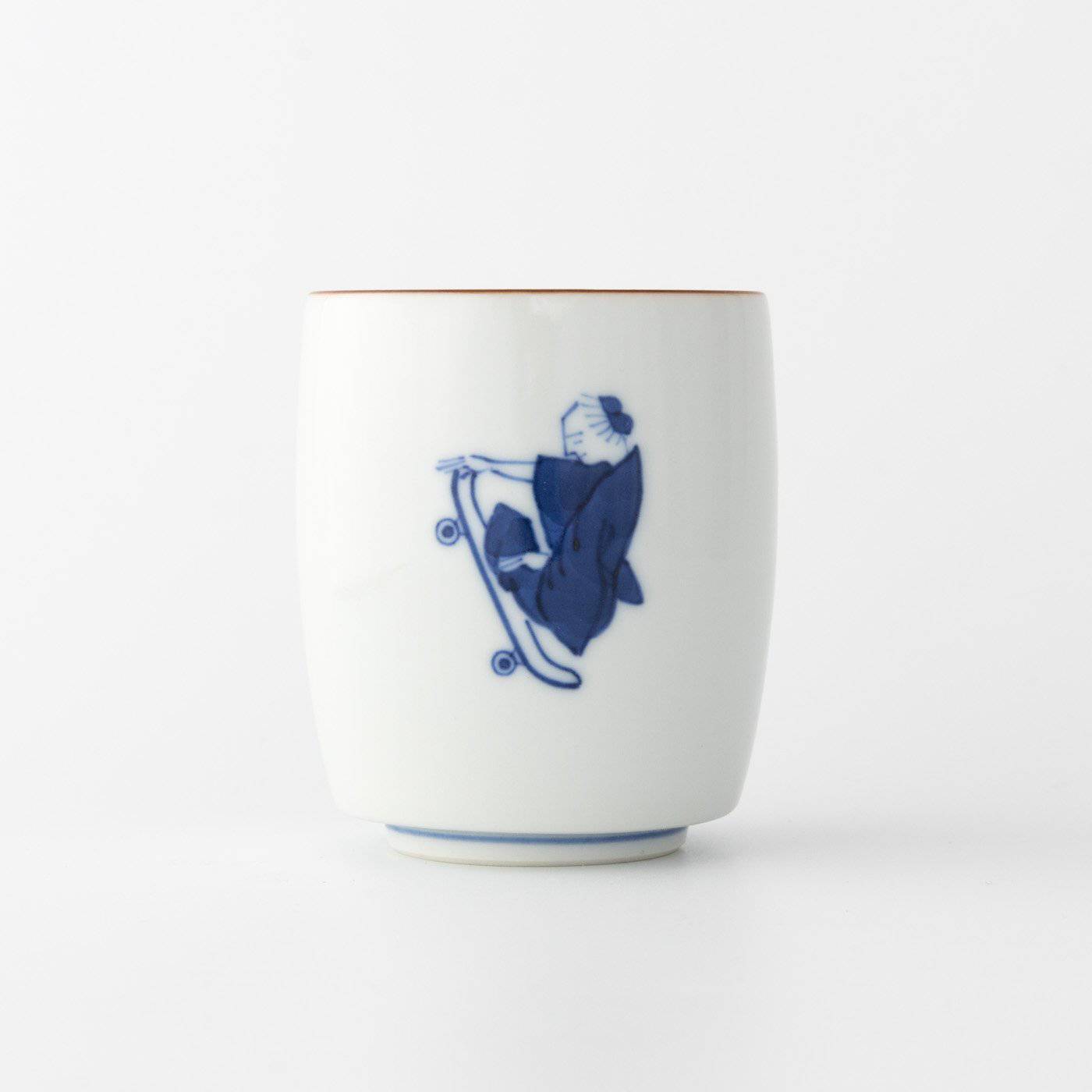 Choemon Skateboarding Kutani Yunomi Japanese Teacup