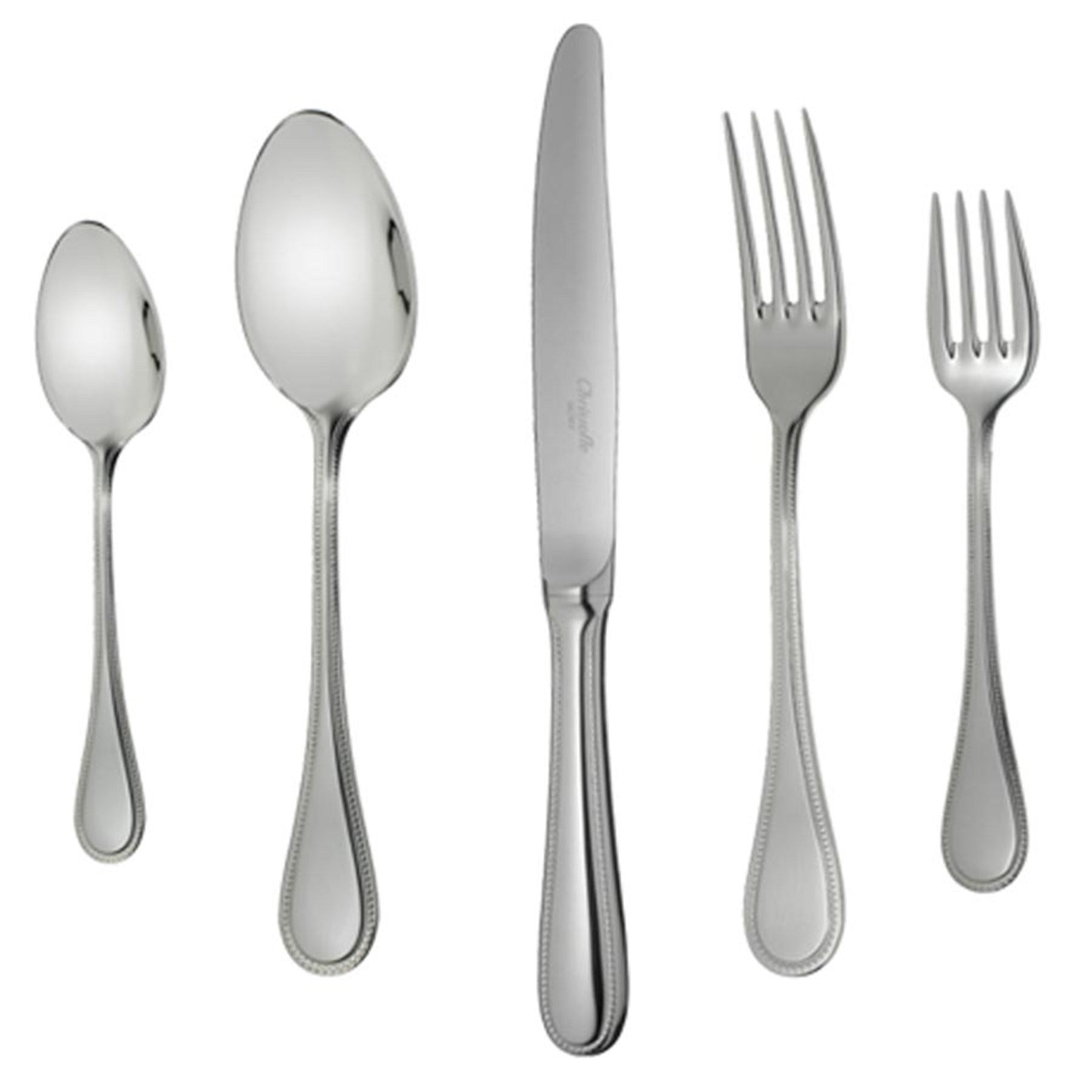 Christofle Perles Stainless Steel Flatware, 1 place setting