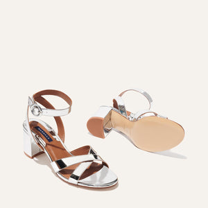 The City Sandal in Silver Mirror