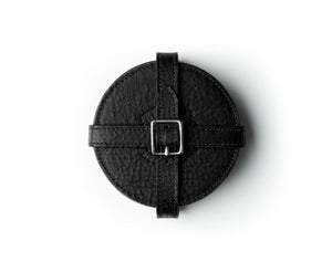 Leather Coaster Set | Vintage Black Leather - Ghurka