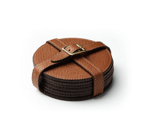 Leather Coaster Set | Vintage Chestnut Leather - Ghurka