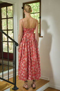 Nicole Dress in Red with Pink Floral
