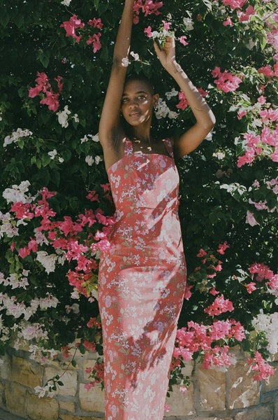 Flower Jagger Slip Dress - Red main image 0