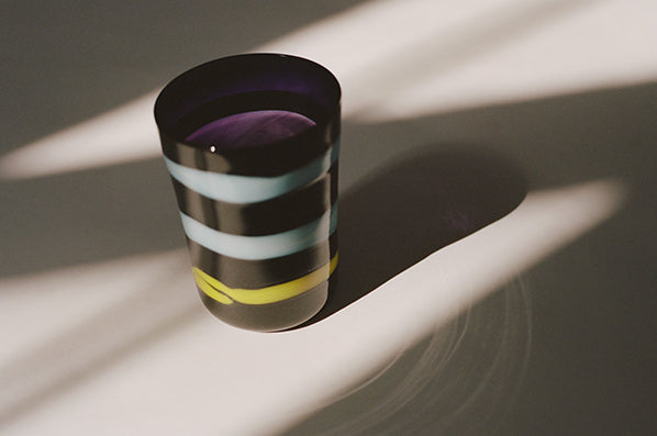 CRISTASEYA MURANO Cup, BLACK/CYAN/YELLOW STRIPES