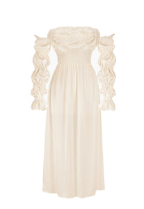 Michelin Silk Dress in Pearl White