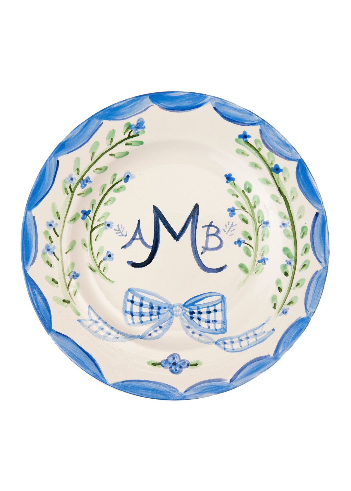 Monogram Dinner Plate Blue, 10"