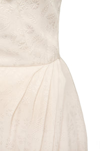 Bernini White Floral Jacquard Wrap Gown