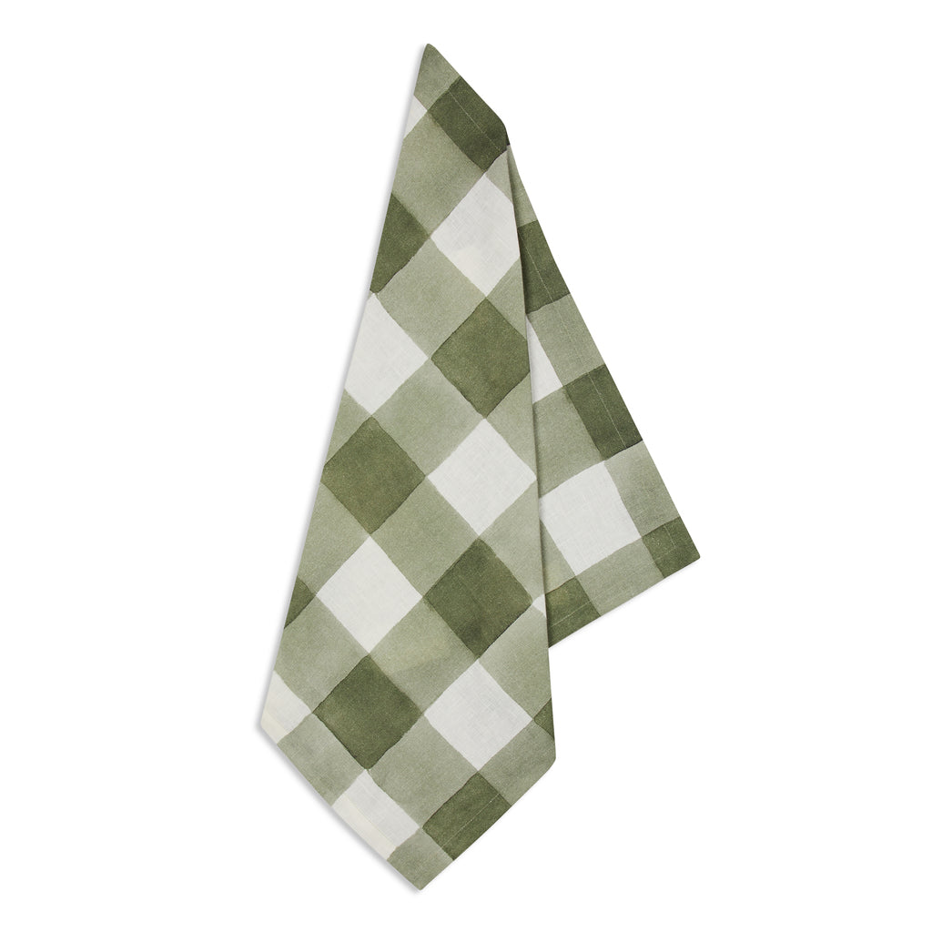 Green Gingham Napkins, Set of 4