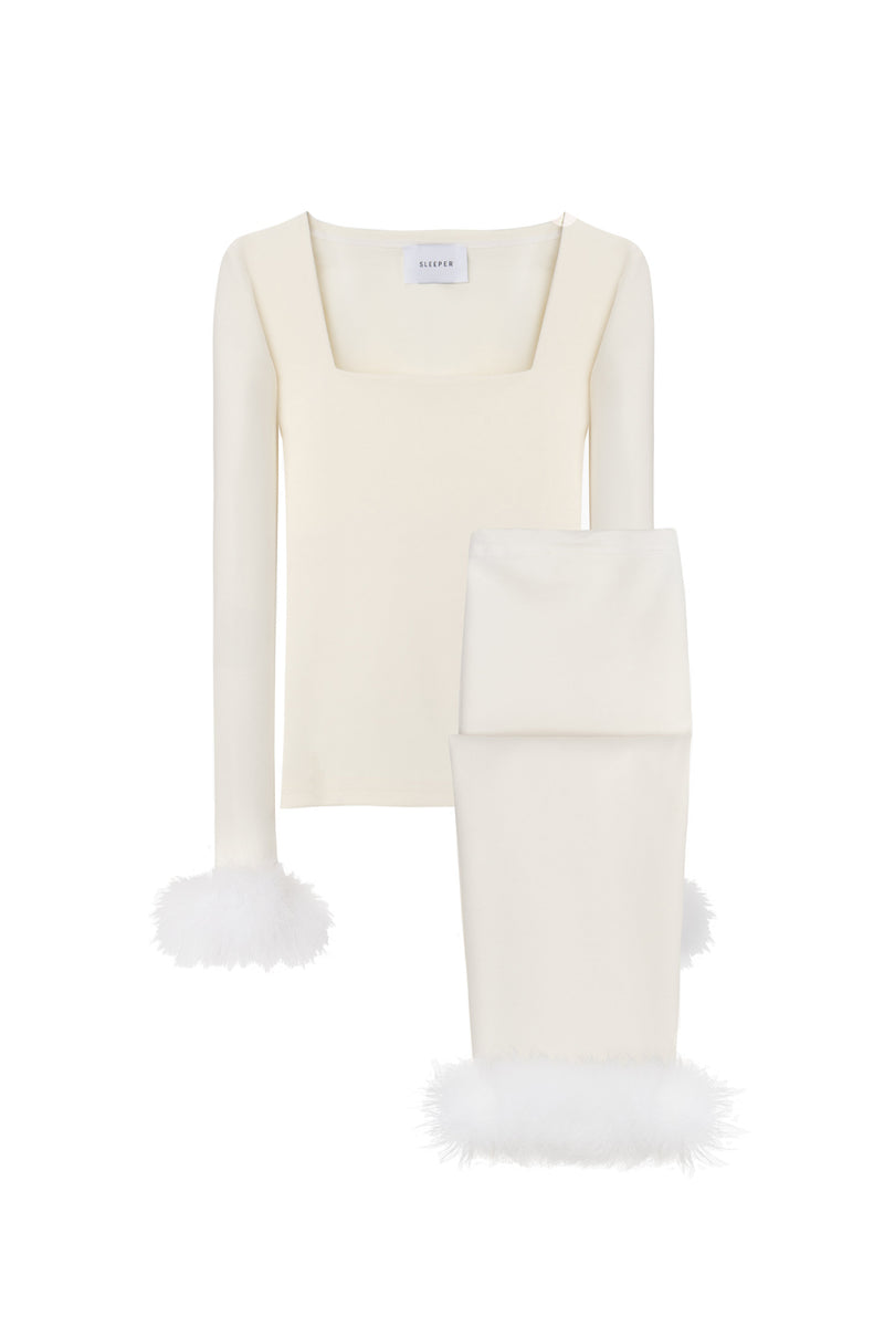 The Weekend Chic Set with Leggings in White