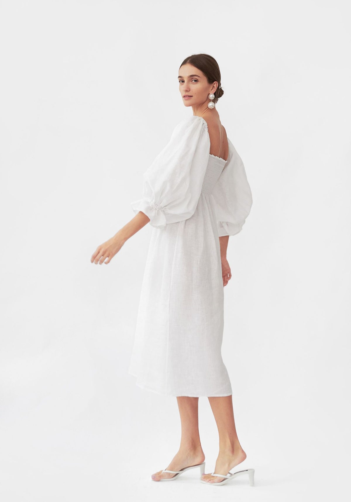 Atlanta Linen Dress in White