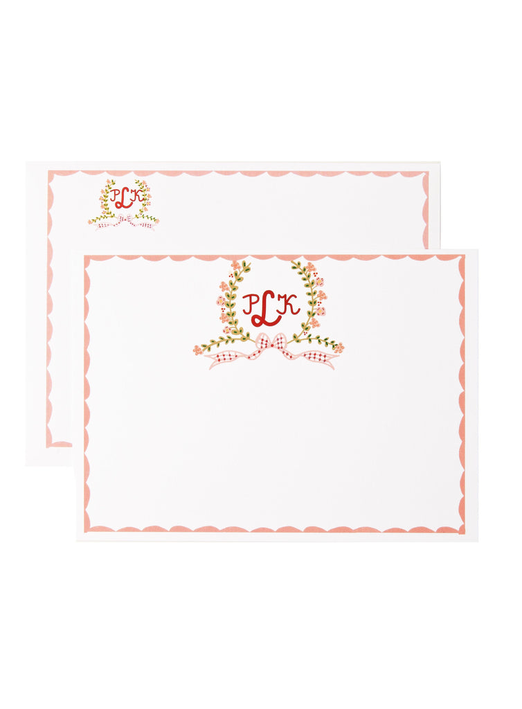 Stationery With Wreath, Set of 50