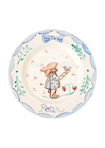 Bunny Plate in Blue, 7.5"
