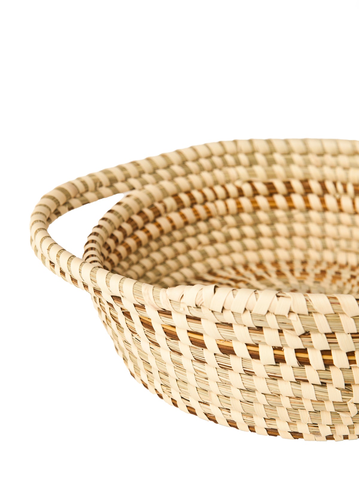 Round Old Fashioned Braided Edge Basket