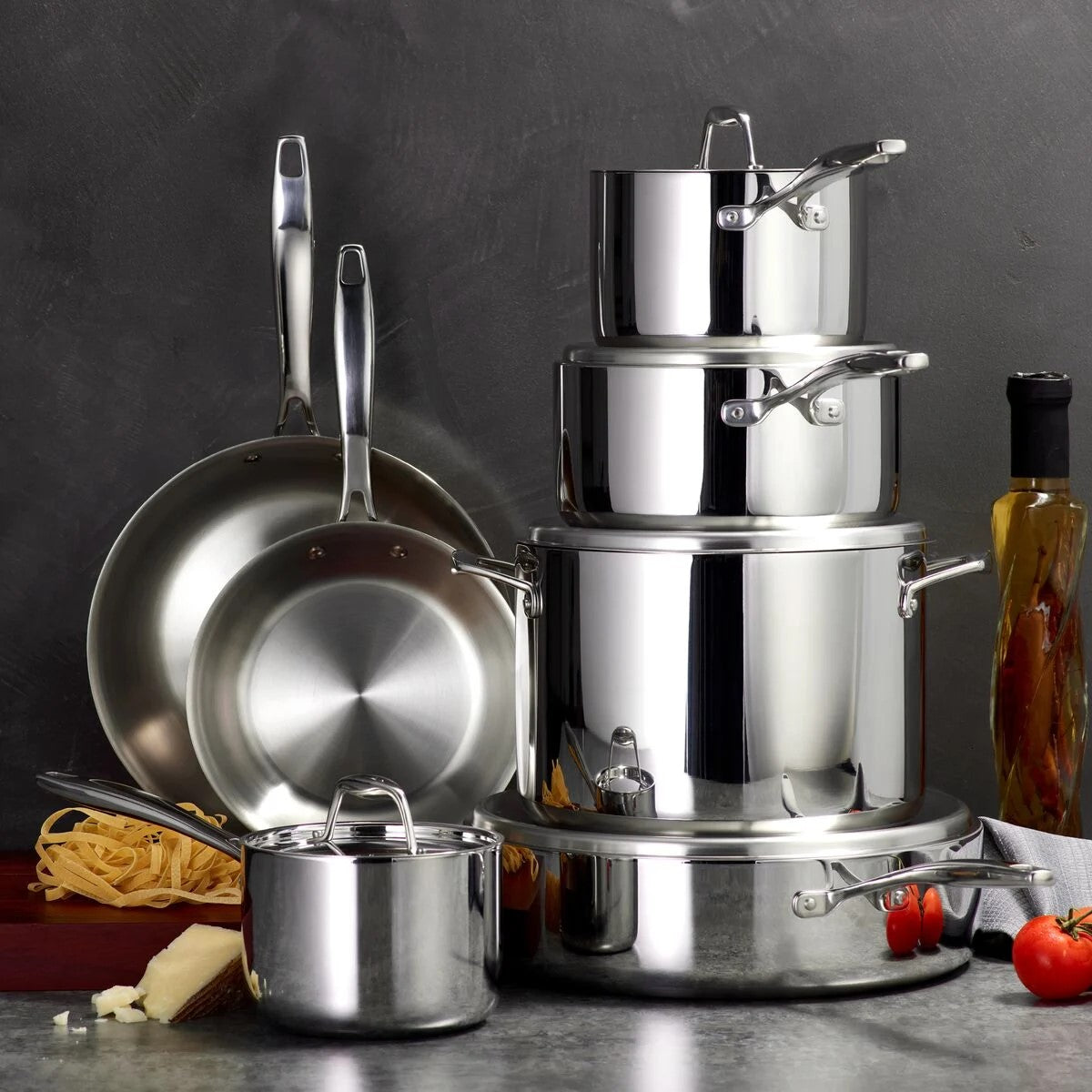 12 Piece Stainless Steel Cookware Set