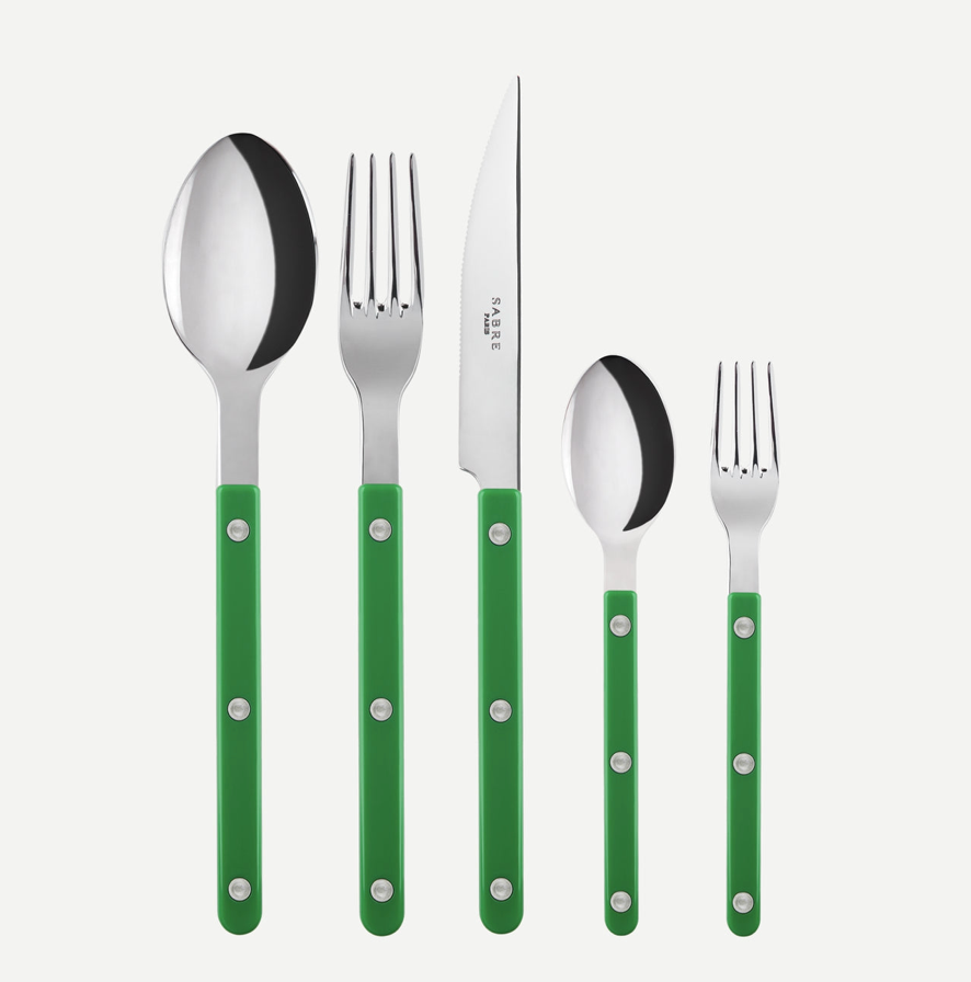 Bistrot Place Setting in Garden Green, Set of 5