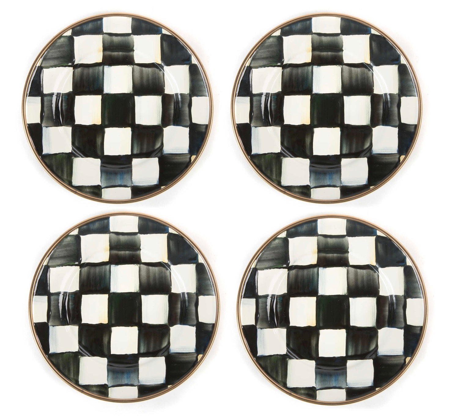 Courtly Check Appetizer Plates, Set of 4