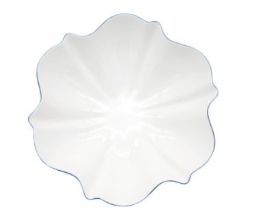 Amelie Serving Bowl with Royal Blue Rim