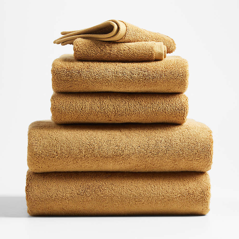 Brulee Brown Organic Turkish Cotton Bath Towels, Set of 6