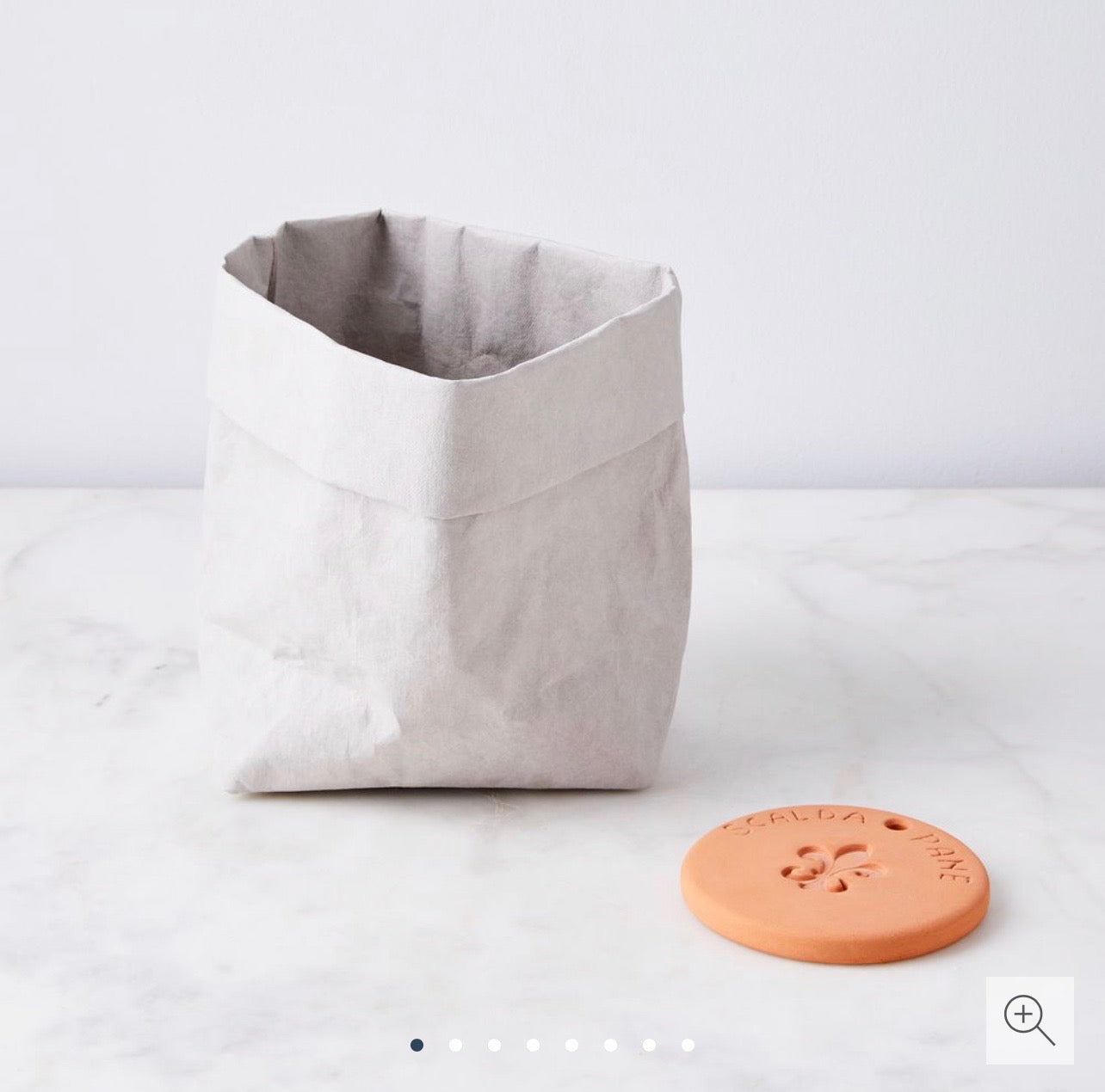 Bread Bag & Terracotta Bread Warmer, Stone